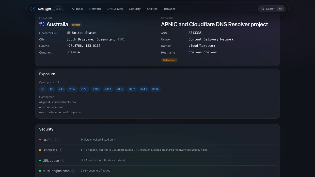 NetSight screenshot